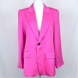 NWT A.L.C. Bishop II Peak Lapel Single Button Satin Blazer Hot Satin Size 4